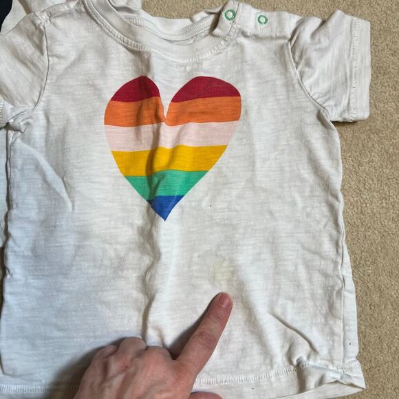 12-18M Primary Heart Shirt Bundle Rainbow Heart Tee and Black Heart Long Sleeve - Picture 2 of 5